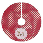 Blauwe Polka Dot Print Monogram Initialen boomrok Kerstboom Rok (Voorkant)