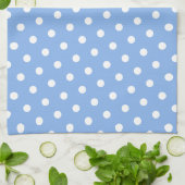 Blauwe Polka Dots Patroon Stijlvol gepersonaliseer Theedoek (Gevouwen)