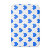 Blauwe polka harten wit badmat (Voorkant Verticaal)