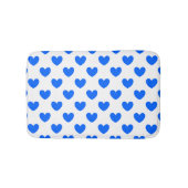 Blauwe polka harten wit badmat (Voorkant)