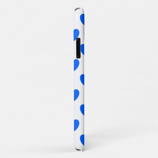 Blauwe polka harten wit Case-Mate iPhone case (Achterkant/rechts)