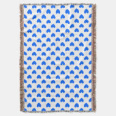 Blauwe polka harten wit deken (Voorkant Verticaal)