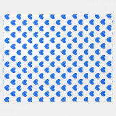Blauwe polka harten wit fleece deken (Voorkant (Horizontaal))