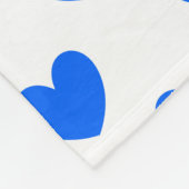 Blauwe polka harten wit fleece deken (Hoek)