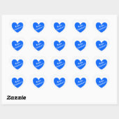 Blauwe polka harten wit hart sticker (Vel)