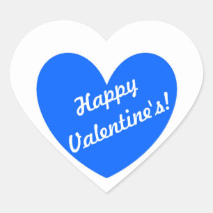 Blauwe polka harten wit hart sticker
