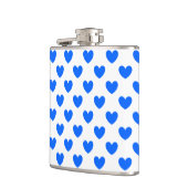 Blauwe polka harten wit heupfles (Links)