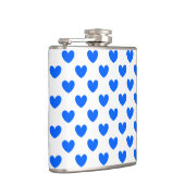 Blauwe polka harten wit heupfles (Rechts)