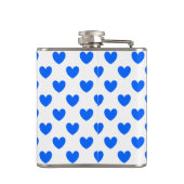 Blauwe polka harten wit heupfles (Achterkant)