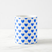 Blauwe polka harten wit koffiemok (Center)