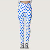 Blauwe polka harten wit leggings (Voorkant)