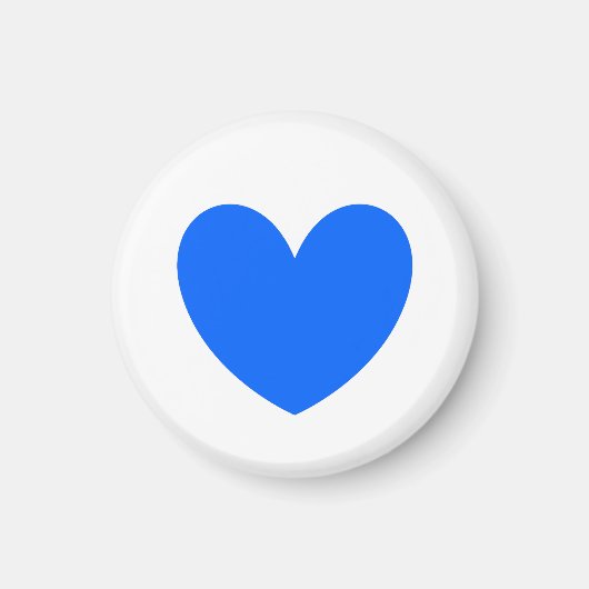 Blauwe polka harten wit magneet (Voorkant)