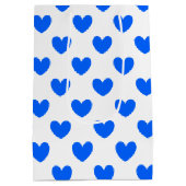 Blauwe polka harten wit medium cadeauzakje (Achterkant)