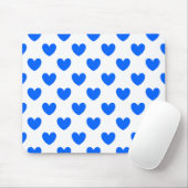 Blauwe polka harten wit muismat (Met muis)