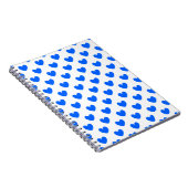 Blauwe polka harten wit notitieboek (Rechterzijde)