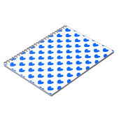 Blauwe polka harten wit notitieboek (Linkerzijde)