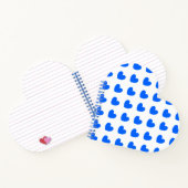 Blauwe polka harten wit notitieboek (Binnen)
