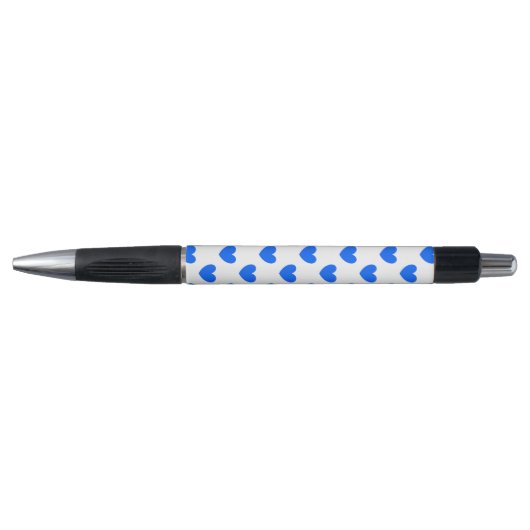 Blauwe polka harten wit pen (Voorkant)
