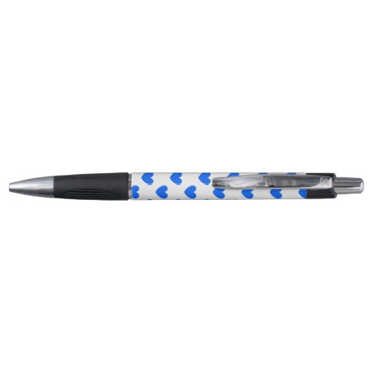 Blauwe polka harten wit pen (Achterkant)