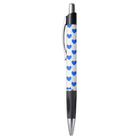 Blauwe polka harten wit pen (Top (Verticaal))