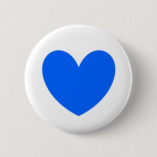 Blauwe polka harten wit ronde button 5,7 cm (Voorkant)