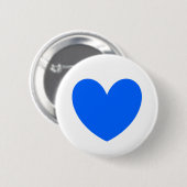 Blauwe polka harten wit ronde button 5,7 cm (Voorkant /achterkant)
