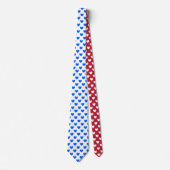 Blauwe polka harten wit stropdas (Voorkant)