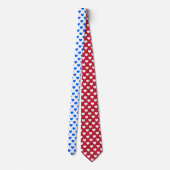 Blauwe polka harten wit stropdas (Achterkant)
