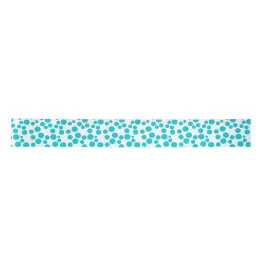 Blauwe polka stip satijnen lint (Voorkant)