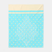 Blauwe polka-stippen en gele vlooienbleke fleece deken (Voorkant)