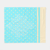Blauwe polka-stippen en gele vlooienbleke fleece deken (Voorkant (Horizontaal))