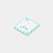 Blauwe polka stippen, schattige sterren en regenbo post-it® notes (Schuin)