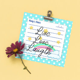 Blauwe polka stippen, schattige sterren en regenbo post-it® notes