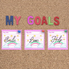 Blauwe polka stippen, schattige sterren en regenbo post-it® notes