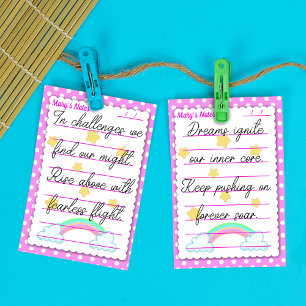 Blauwe polka-stippen, schattige sterren en regenbo post-it® notes