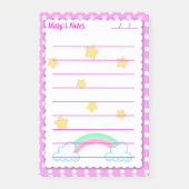 Blauwe polka-stippen, schattige sterren en regenbo post-it® notes (Voorkant)