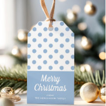 Blauwe Polka stippen Vrolijk Kerstfeest