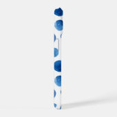 Blauwe polka stippen. Waterverf zeemijppatroon iPhone 15 Case (Rechterkant)