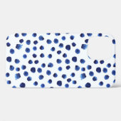 Blauwe Polka: Waterverf Dot Naadloos. Case-Mate iPhone Case (Achterkant (horizontaal))