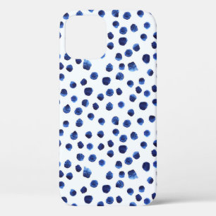 Blauwe Polka: Waterverf Dot Naadloos. Case-Mate iPhone Case