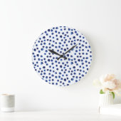Blauwe Polka: Waterverf Dot Naadloos. Grote Klok (Huis)