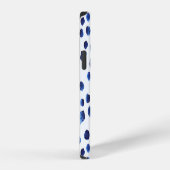 Blauwe Polka: Waterverf Dot Naadloos. iPhone Hoesje (Rechterkant)