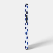 Blauwe Polka: Waterverf Dot Naadloos. iPhone Hoesje (Linkerkant)