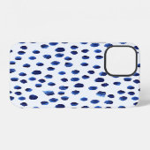 Blauwe Polka: Waterverf Dot Naadloos. iPhone Hoesje (Achterkant horizontaal)