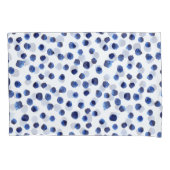 Blauwe Polka: Waterverf Dot Naadloos. Kussensloop (Voorkant)