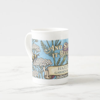 Blauwe pollinatorentuin Bone China mok