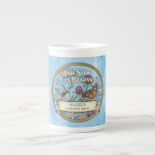 Blauwe Pollinatorentuin Bone China Mok