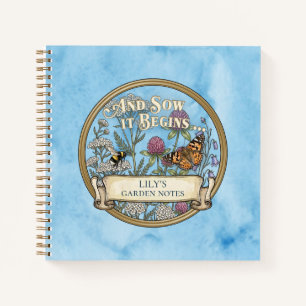 Blauwe pollinatorentuin notitieboek journaal