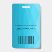 Blauwe polygonaal en foto badge (Achterkant)