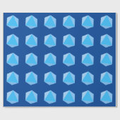 Blauwe polyhedrale dobbelstenen cadeaupapier (Vlak)